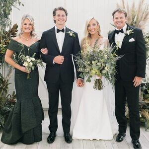 Rickie Freeman for Teri Jon designer formal/cocktail olive green